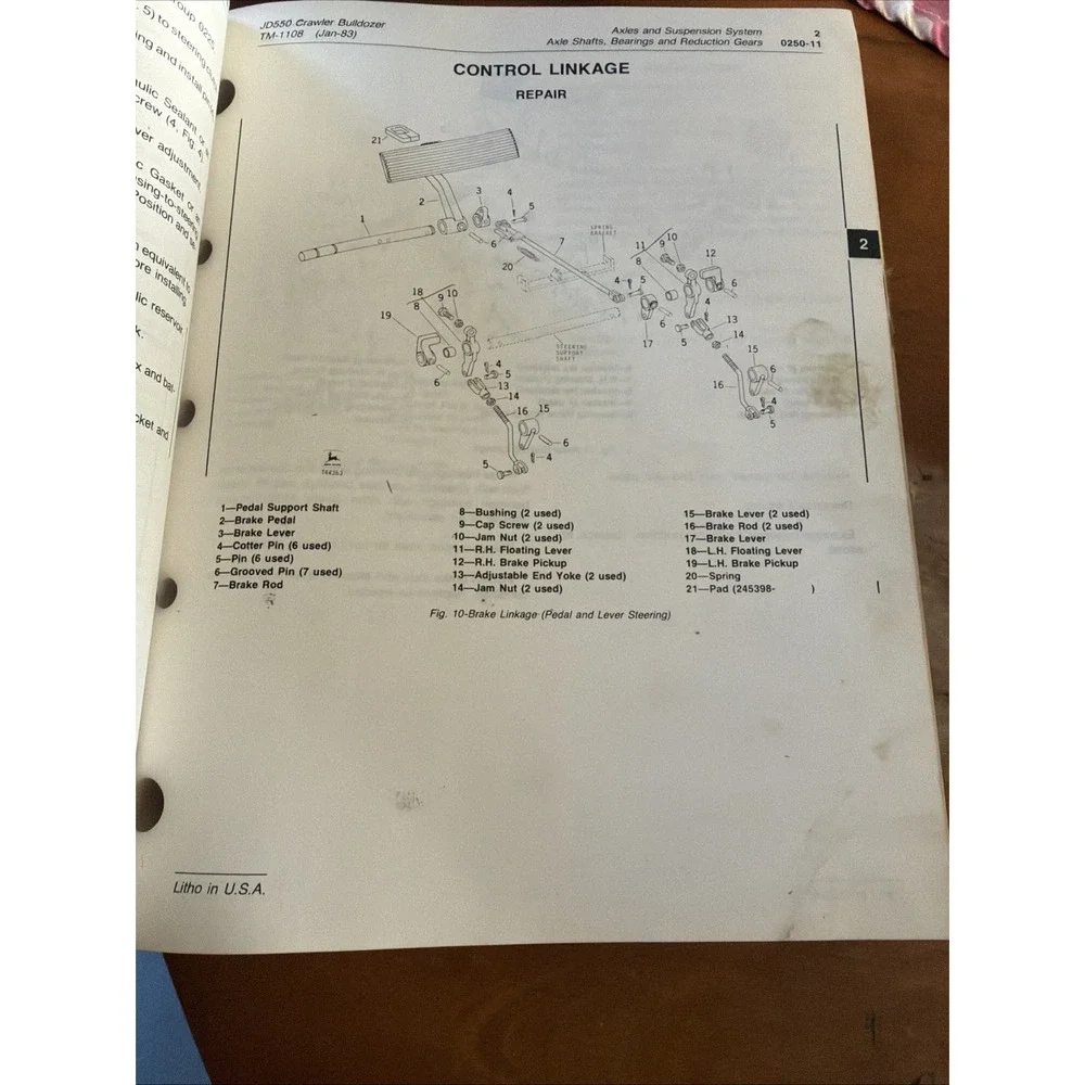 John Deere JD 550 TECHNICAL SERVICE SHOP REPAIR MANUAL CRAWLER BULLDOZER TM-1108